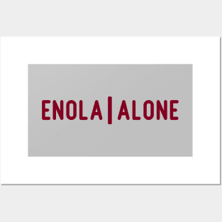 Enola Alone 2, burgundy Posters and Art